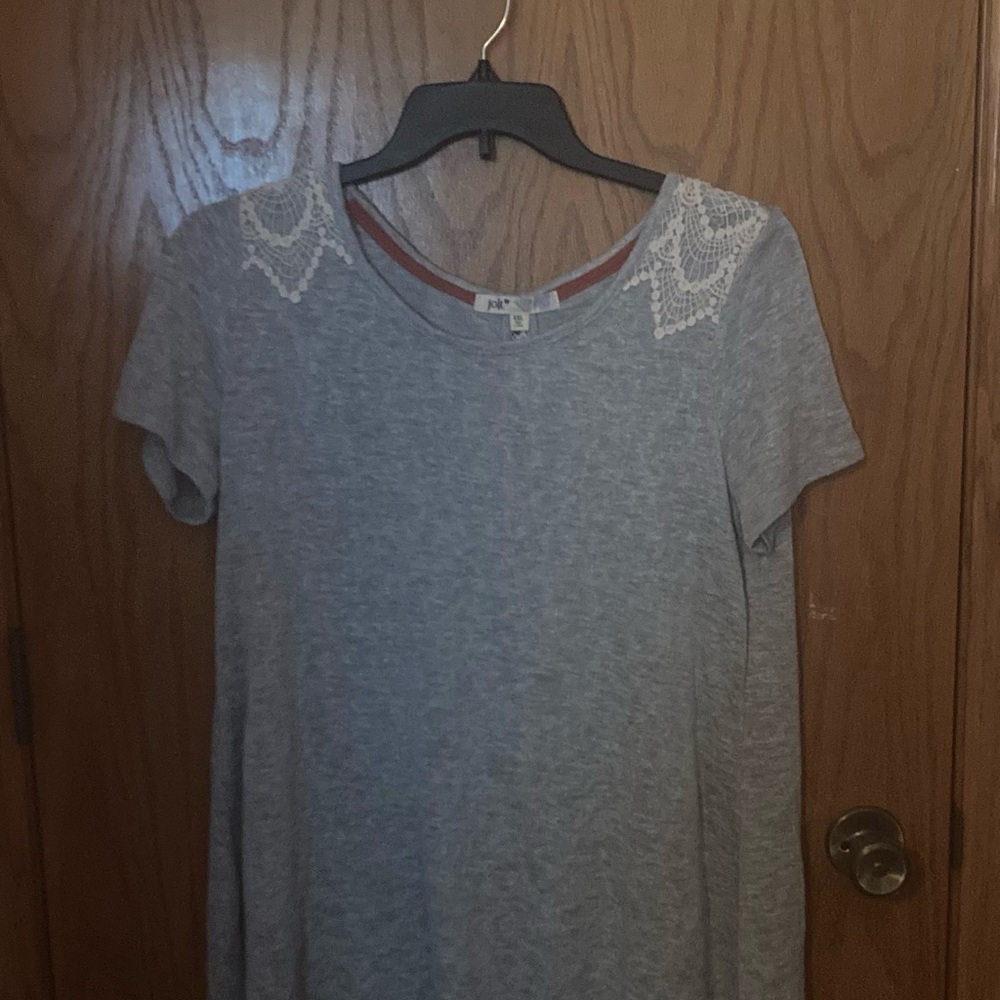 JOLT Gray Open Back Lace-up T-Shirt. XXL - Picture 1 of 3